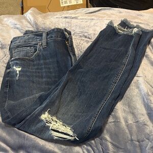 Silver Jeans Dark Blue Distressed Skinny Jeans